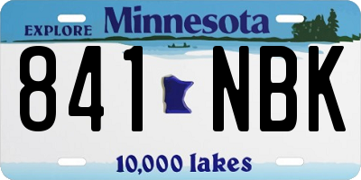 MN license plate 841NBK