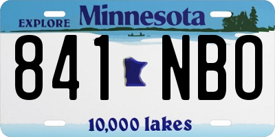 MN license plate 841NBO
