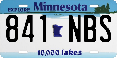 MN license plate 841NBS