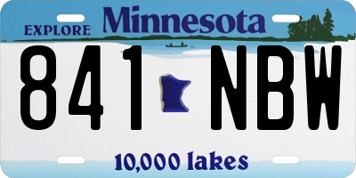 MN license plate 841NBW