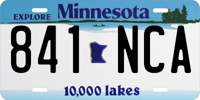 MN license plate 841NCA