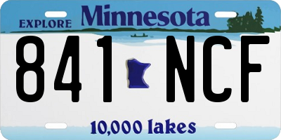 MN license plate 841NCF