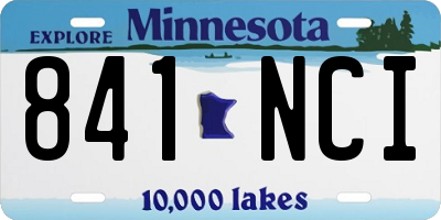 MN license plate 841NCI