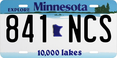 MN license plate 841NCS