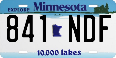 MN license plate 841NDF