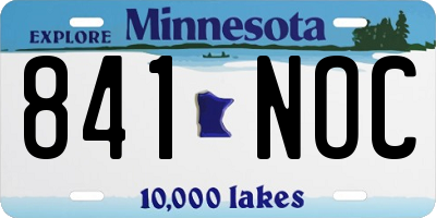 MN license plate 841NOC