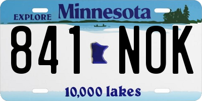 MN license plate 841NOK