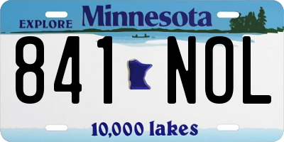 MN license plate 841NOL