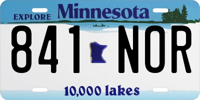 MN license plate 841NOR