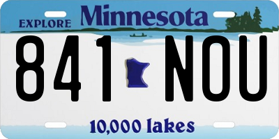 MN license plate 841NOU