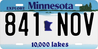 MN license plate 841NOV