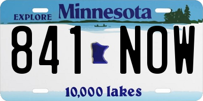 MN license plate 841NOW