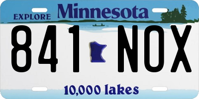 MN license plate 841NOX