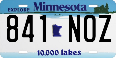 MN license plate 841NOZ