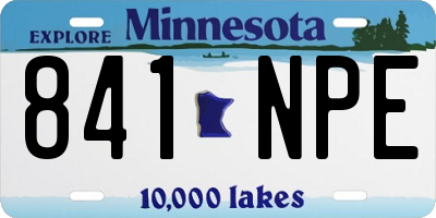 MN license plate 841NPE