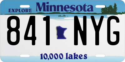 MN license plate 841NYG