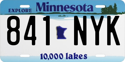 MN license plate 841NYK