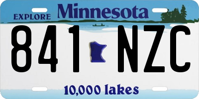 MN license plate 841NZC
