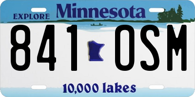 MN license plate 841OSM
