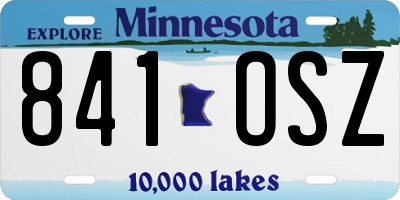 MN license plate 841OSZ