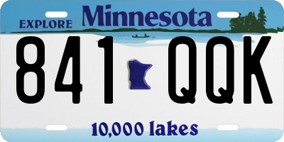 MN license plate 841QQK