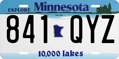 MN license plate 841QYZ