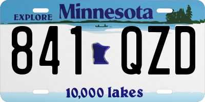 MN license plate 841QZD