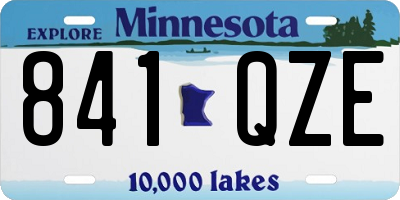 MN license plate 841QZE