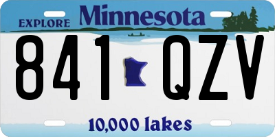 MN license plate 841QZV