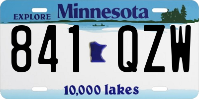 MN license plate 841QZW