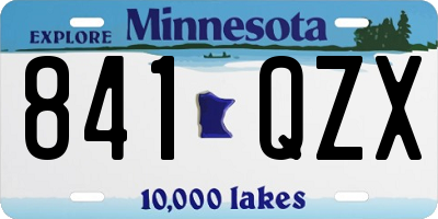 MN license plate 841QZX