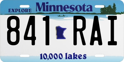 MN license plate 841RAI