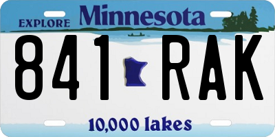 MN license plate 841RAK