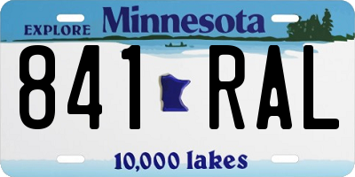 MN license plate 841RAL