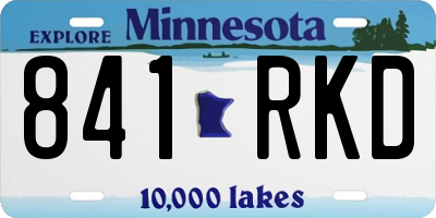 MN license plate 841RKD