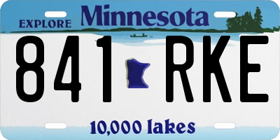 MN license plate 841RKE
