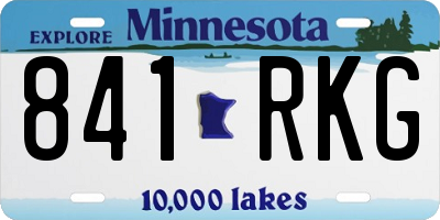 MN license plate 841RKG