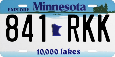 MN license plate 841RKK