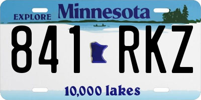 MN license plate 841RKZ