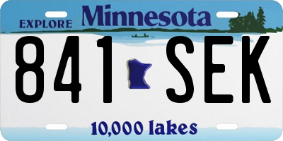 MN license plate 841SEK