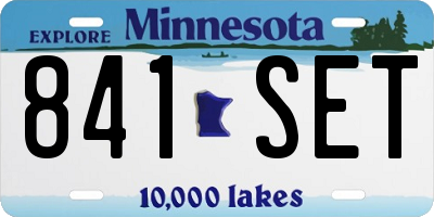 MN license plate 841SET