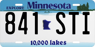 MN license plate 841STI