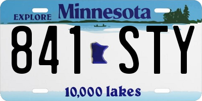 MN license plate 841STY