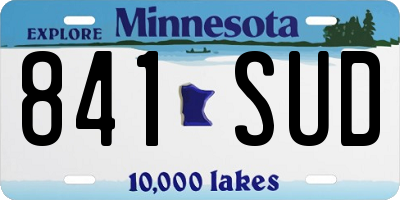 MN license plate 841SUD