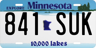 MN license plate 841SUK