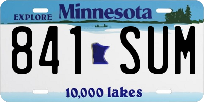 MN license plate 841SUM