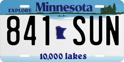 MN license plate 841SUN