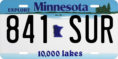 MN license plate 841SUR