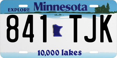 MN license plate 841TJK