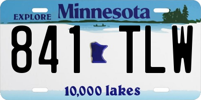 MN license plate 841TLW